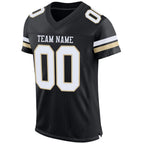 Custom Black White-Vegas Gold Mesh Authentic Football Jersey photo 2