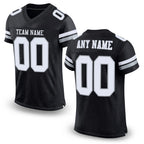 Custom Black White-Silver Mesh Authentic Football Jersey