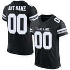 Custom Black White-Silver Mesh Authentic Football Jersey photo 1