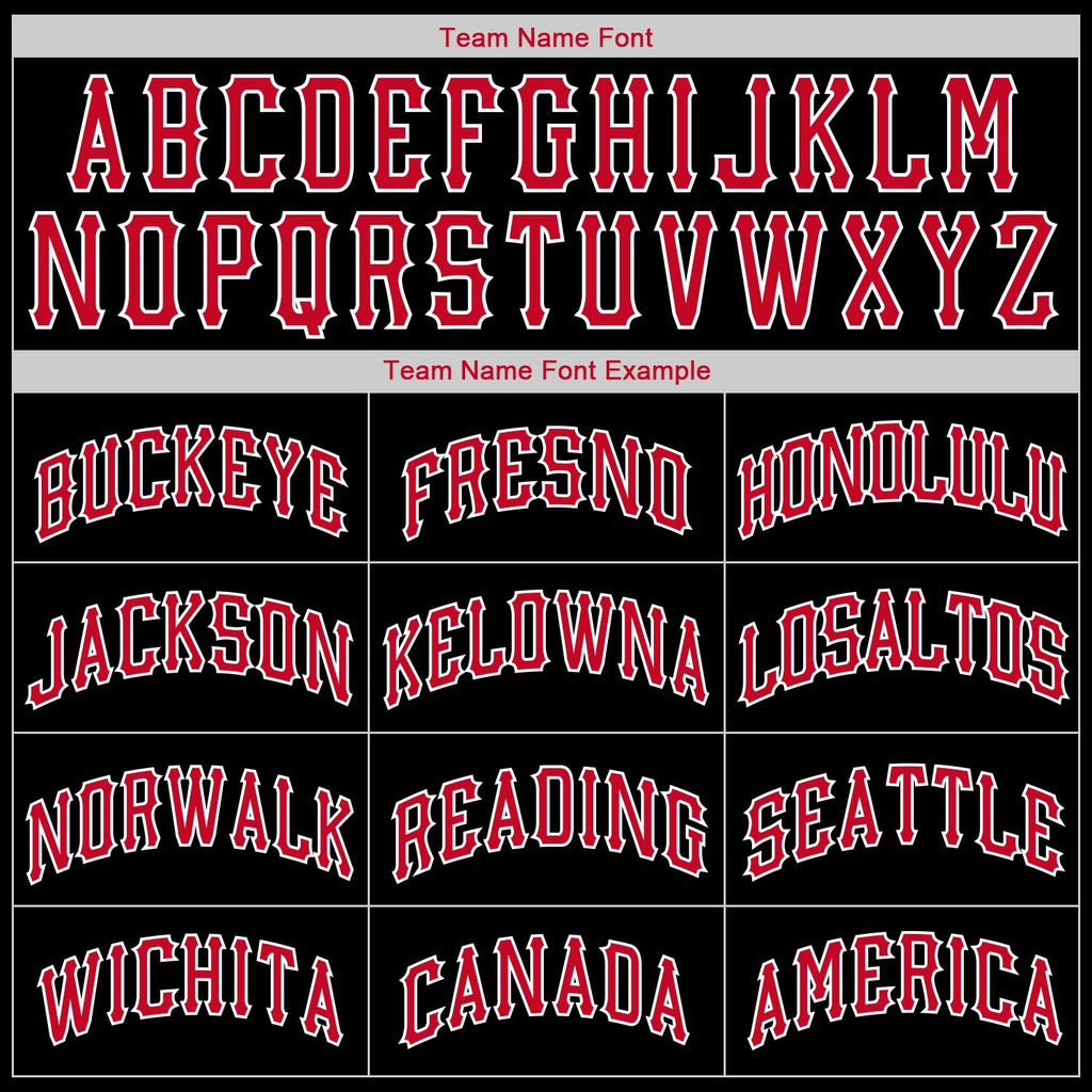 Custom Black Red-White Round Neck Rib-Knit Basketball Jersey photo 3