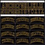 Custom Black Black-Gold Round Neck Rib-Knit Basketball Jersey photo 3