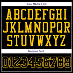 Custom Black Black-Gold Round Neck Rib-Knit Basketball Jersey photo 4