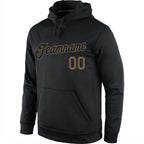 Custom Stitched Black Black-Old Gold Sports Pullover Sweatshirt Hoodie photo 2