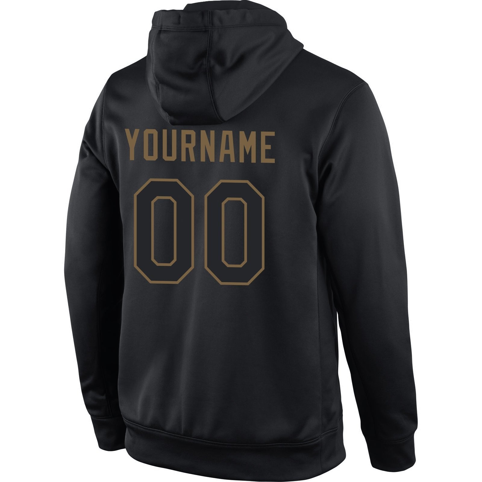 Custom Stitched Black Black-Old Gold Sports Pullover Sweatshirt Hoodie photo 3