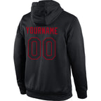 Custom Stitched Black Black-Red Sports Pullover Sweatshirt Hoodie photo 4