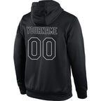 Custom Stitched Black Black-Gray Sports Pullover Sweatshirt Hoodie photo 3