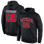 Custom Stitched Black Red-White Sports Pullover Sweatshirt Hoodie photo 1