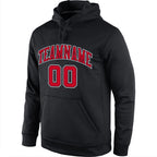 Custom Stitched Black Red-White Sports Pullover Sweatshirt Hoodie photo 2