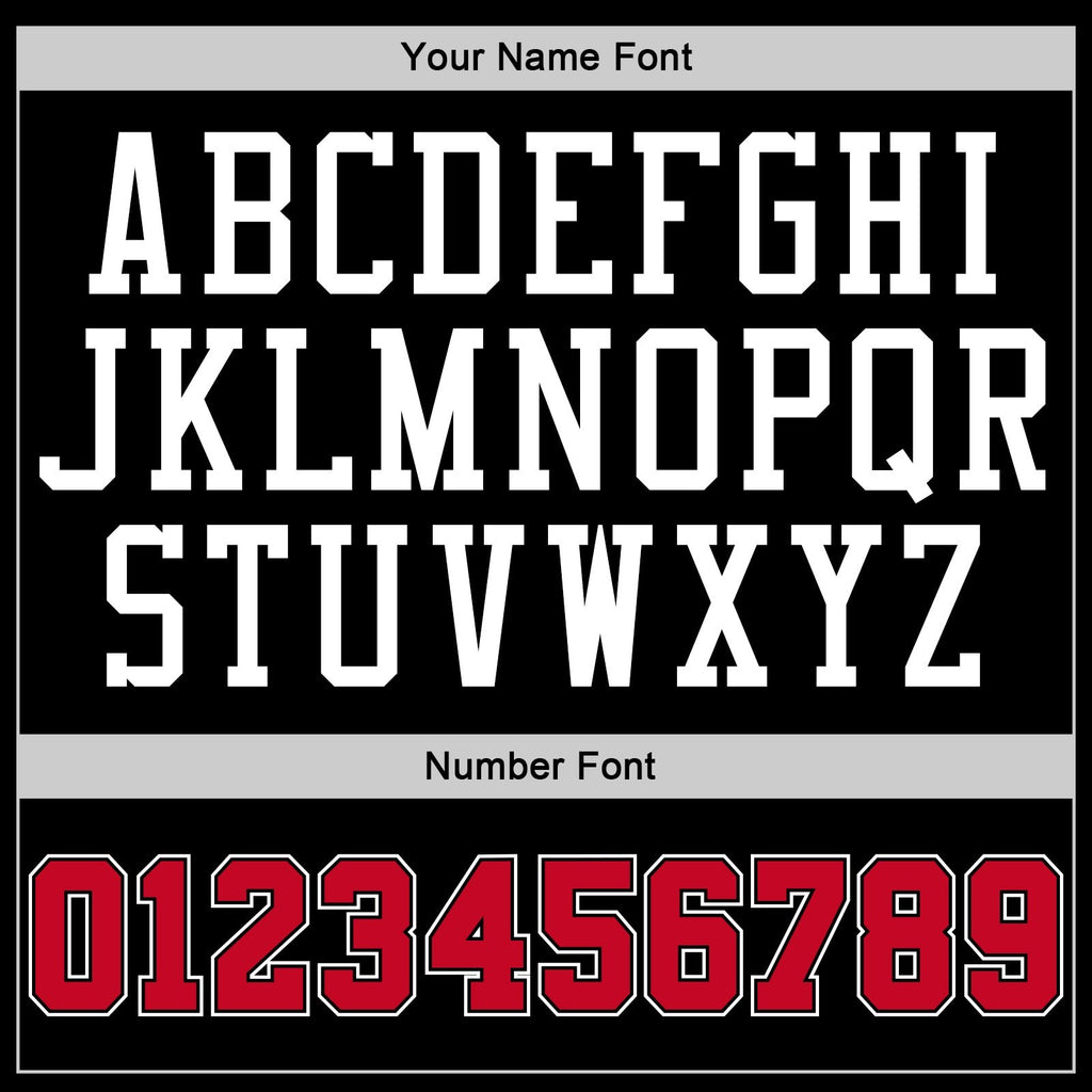 Custom Stitched Black Red-White Sports Pullover Sweatshirt Hoodie photo 4