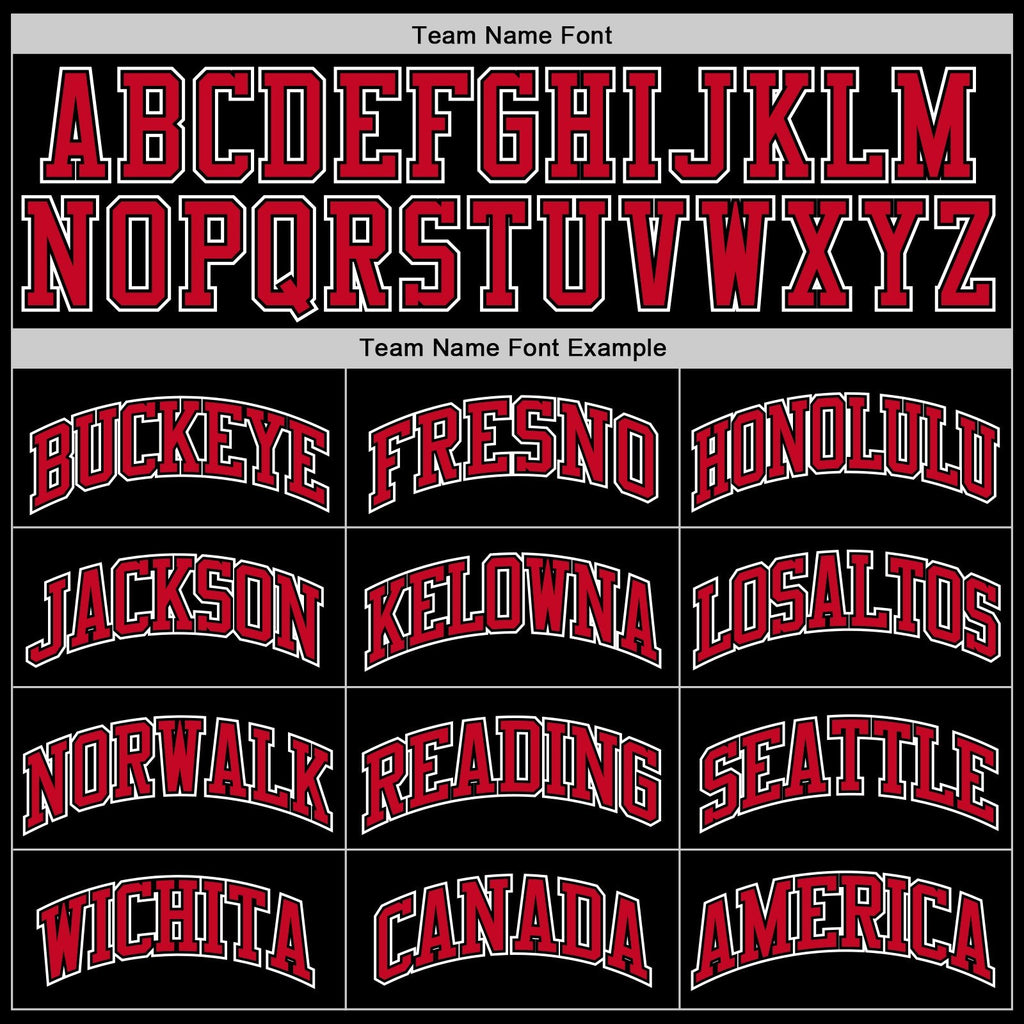 Custom Stitched Black Red-White Sports Pullover Sweatshirt Hoodie photo 5
