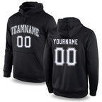 Custom Stitched Black White-Gray Sports Pullover Sweatshirt Hoodie