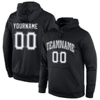 Custom Stitched Black White-Gray Sports Pullover Sweatshirt Hoodie photo 1