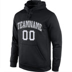 Custom Stitched Black White-Gray Sports Pullover Sweatshirt Hoodie photo 2
