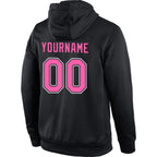 Custom Stitched Black Pink-White Sports Pullover Sweatshirt Hoodie photo 3