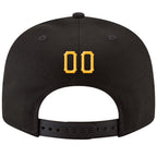 Custom Black Gold-White Stitched Adjustable Snapback Hat photo 3