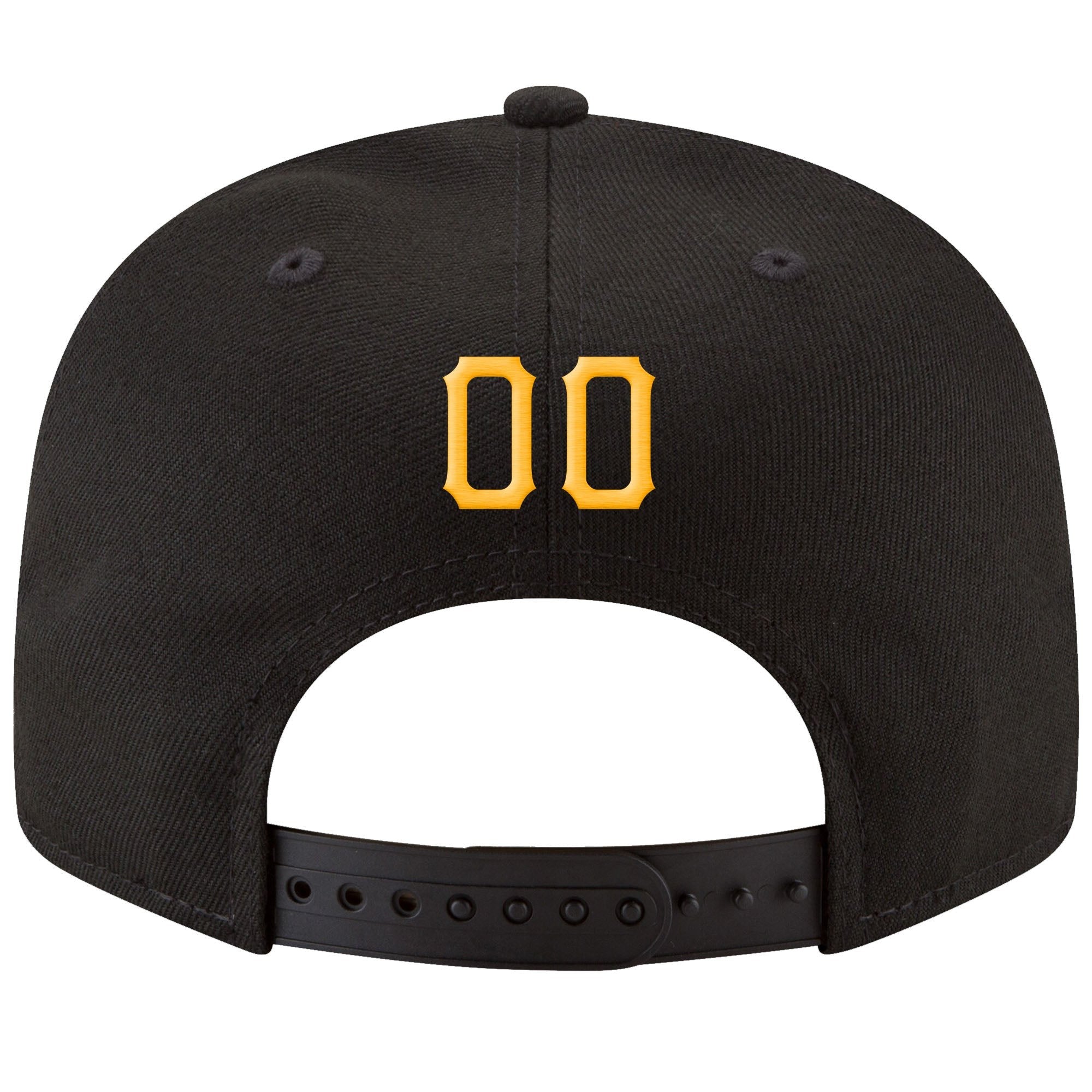 Custom Black Gold-White Stitched Adjustable Snapback Hat photo 3