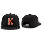 Custom Black Orange-White Stitched Adjustable Snapback Hat