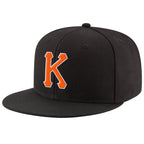 Custom Black Orange-White Stitched Adjustable Snapback Hat photo 1