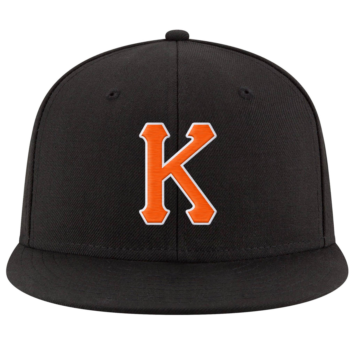 Custom Black Orange-White Stitched Adjustable Snapback Hat photo 2