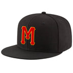 Custom Black Red-Gold Stitched Adjustable Snapback Hat photo 1