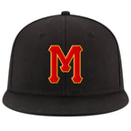 Custom Black Red-Gold Stitched Adjustable Snapback Hat photo 2