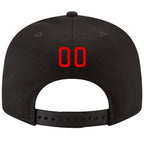 Custom Black Red-Gold Stitched Adjustable Snapback Hat photo 3