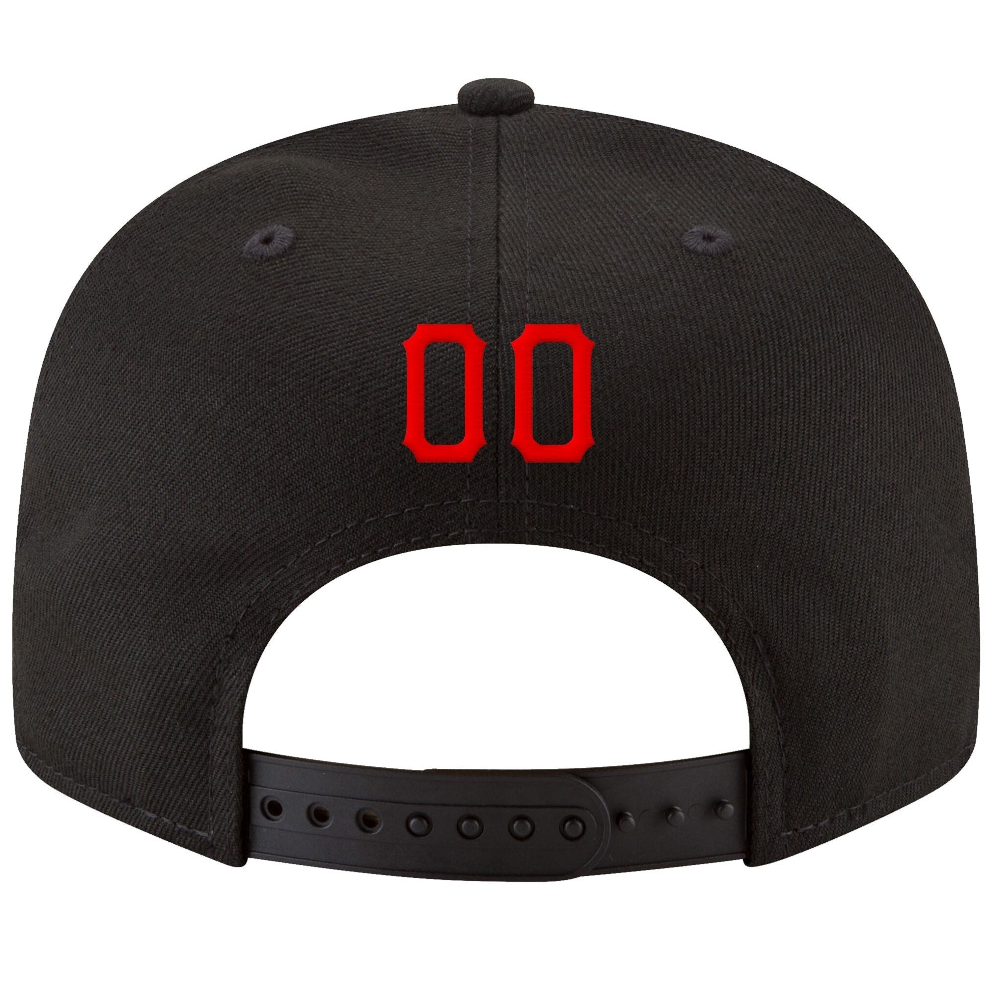 Custom Black Red-Gold Stitched Adjustable Snapback Hat photo 3