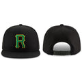 Custom Black Green-Gold Stitched Adjustable Snapback Hat