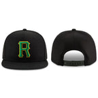 Custom Black Green-Gold Stitched Adjustable Snapback Hat