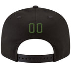 Custom Black Green-Gold Stitched Adjustable Snapback Hat photo 3