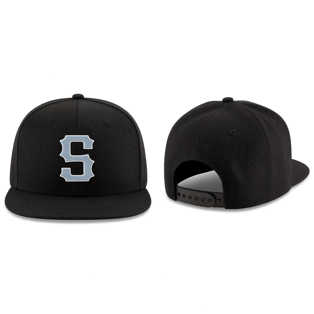 Custom Black Light Gray-White Stitched Adjustable Snapback Hat