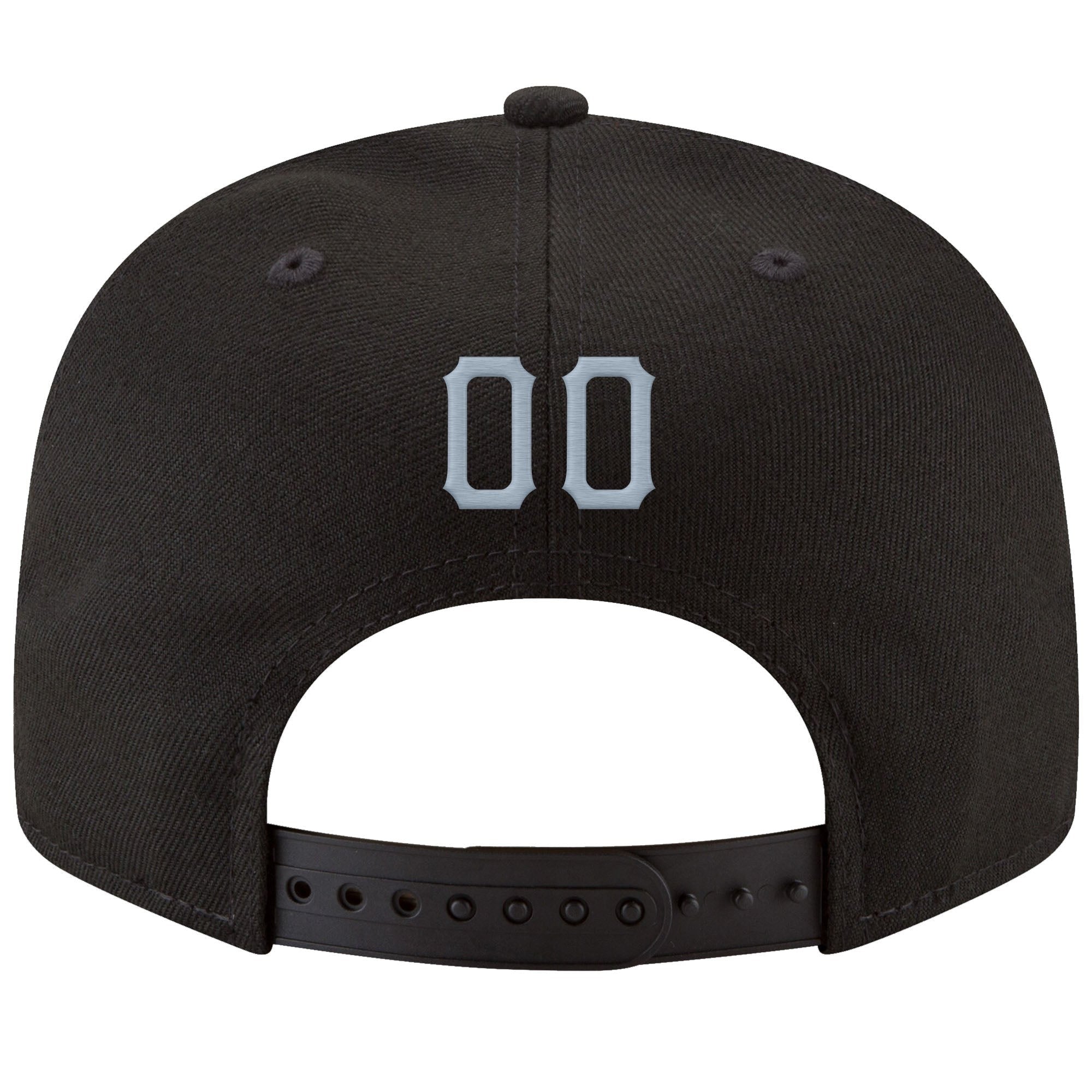 Custom Black Light Gray-White Stitched Adjustable Snapback Hat photo 3