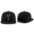 Custom Black Black-White Stitched Adjustable Snapback Hat