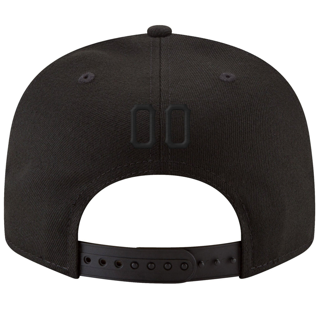 Custom Black Black-White Stitched Adjustable Snapback Hat photo 3