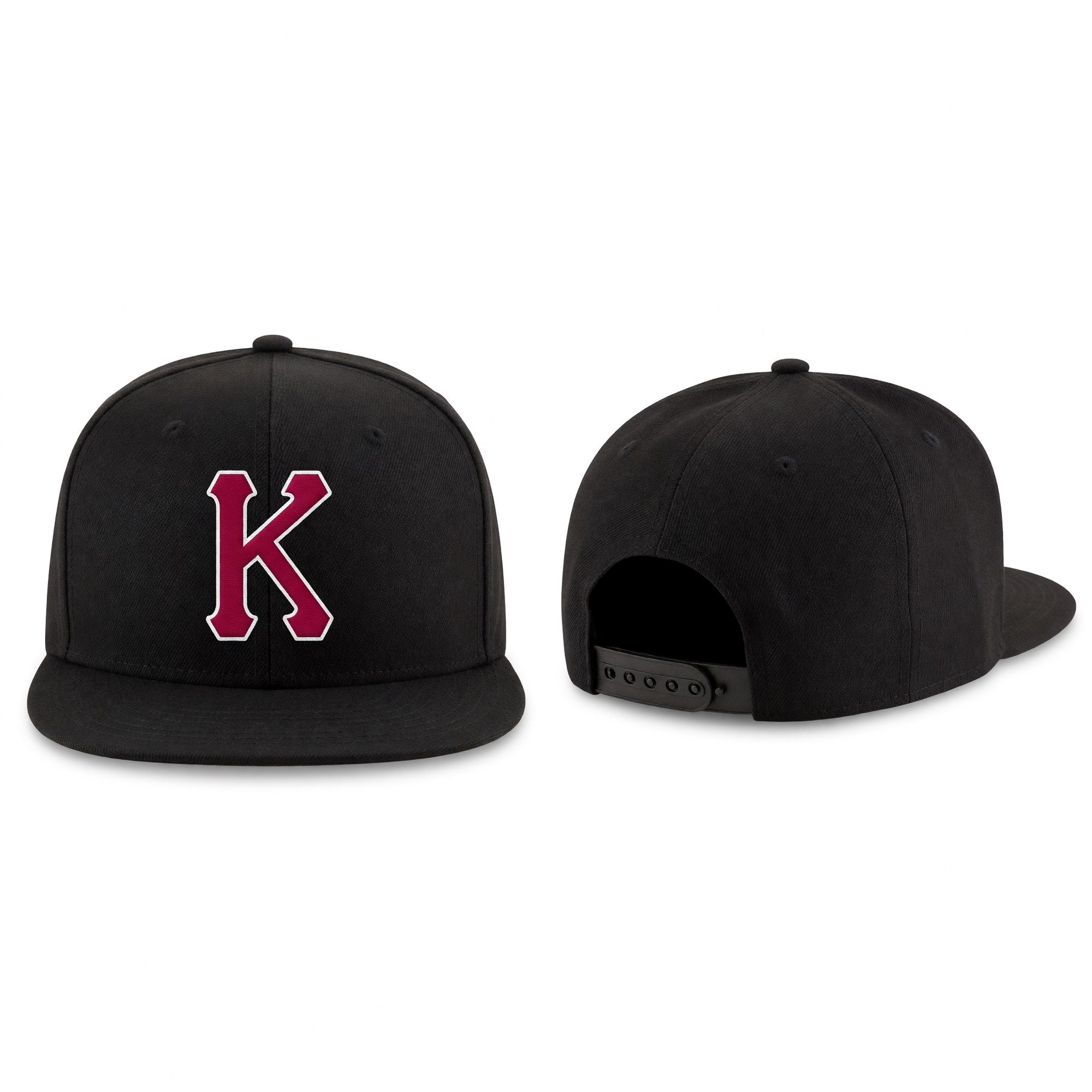 Custom Black Crimson-White Stitched Adjustable Snapback Hat