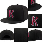 Custom Black Crimson-White Stitched Adjustable Snapback Hat detail