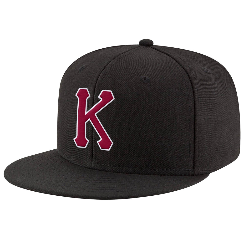 Custom Black Crimson-White Stitched Adjustable Snapback Hat photo 1