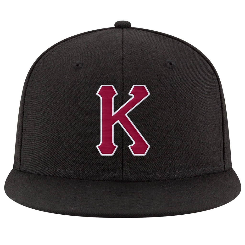Custom Black Crimson-White Stitched Adjustable Snapback Hat photo 2