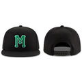 Custom Black Kelly Green-White Stitched Adjustable Snapback Hat
