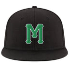 Custom Black Kelly Green-White Stitched Adjustable Snapback Hat photo 2