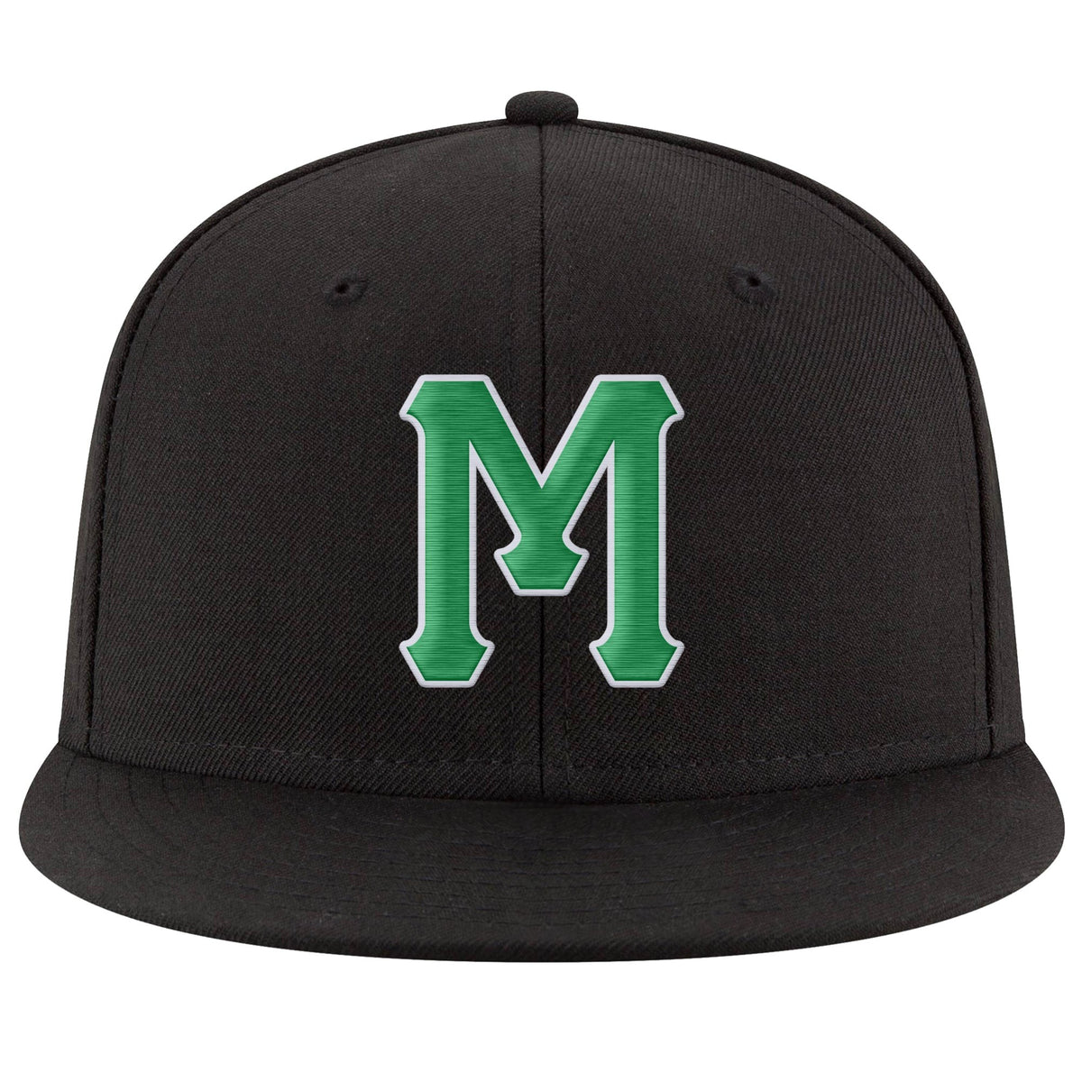 Custom Black Kelly Green-White Stitched Adjustable Snapback Hat photo 2