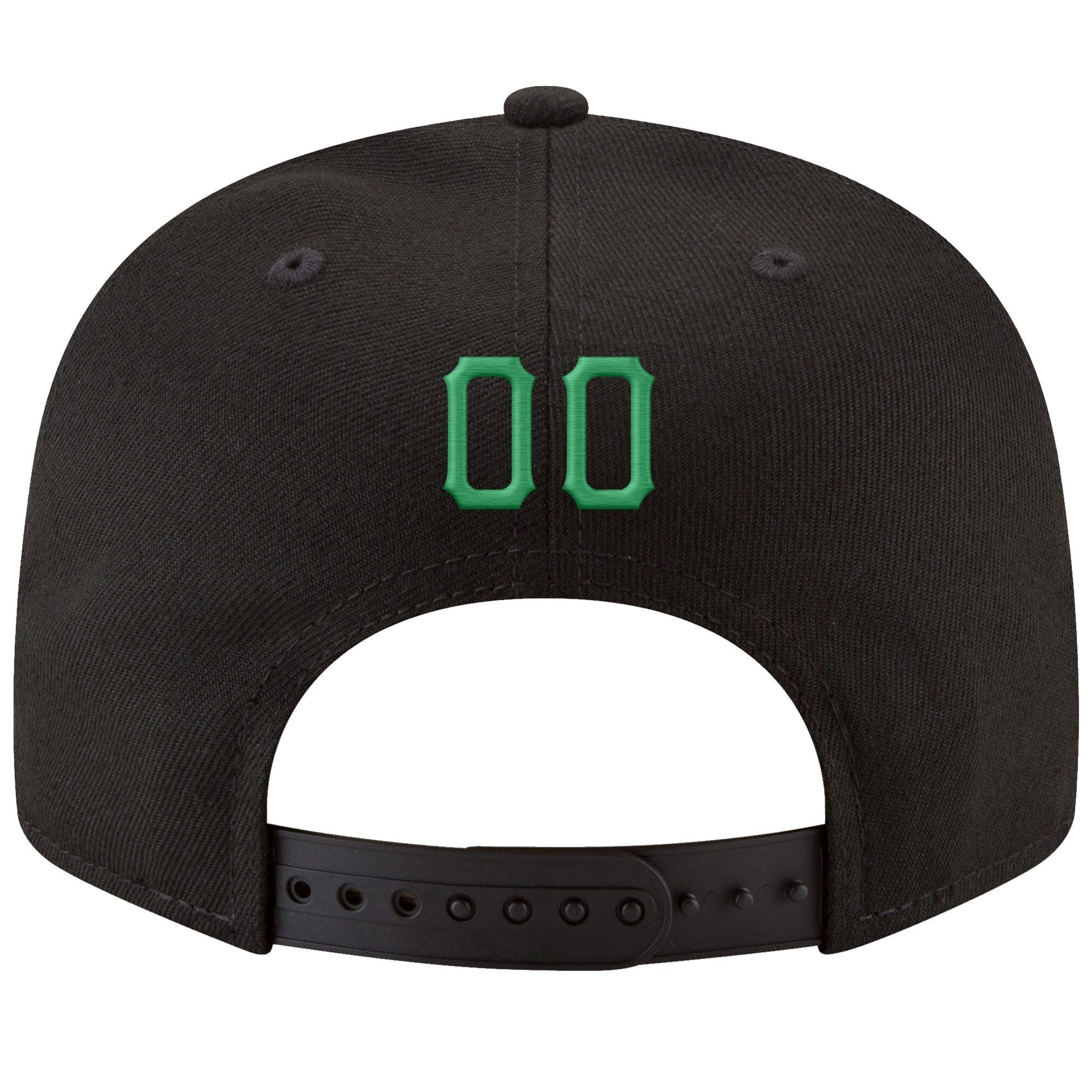 Custom Black Kelly Green-White Stitched Adjustable Snapback Hat photo 3