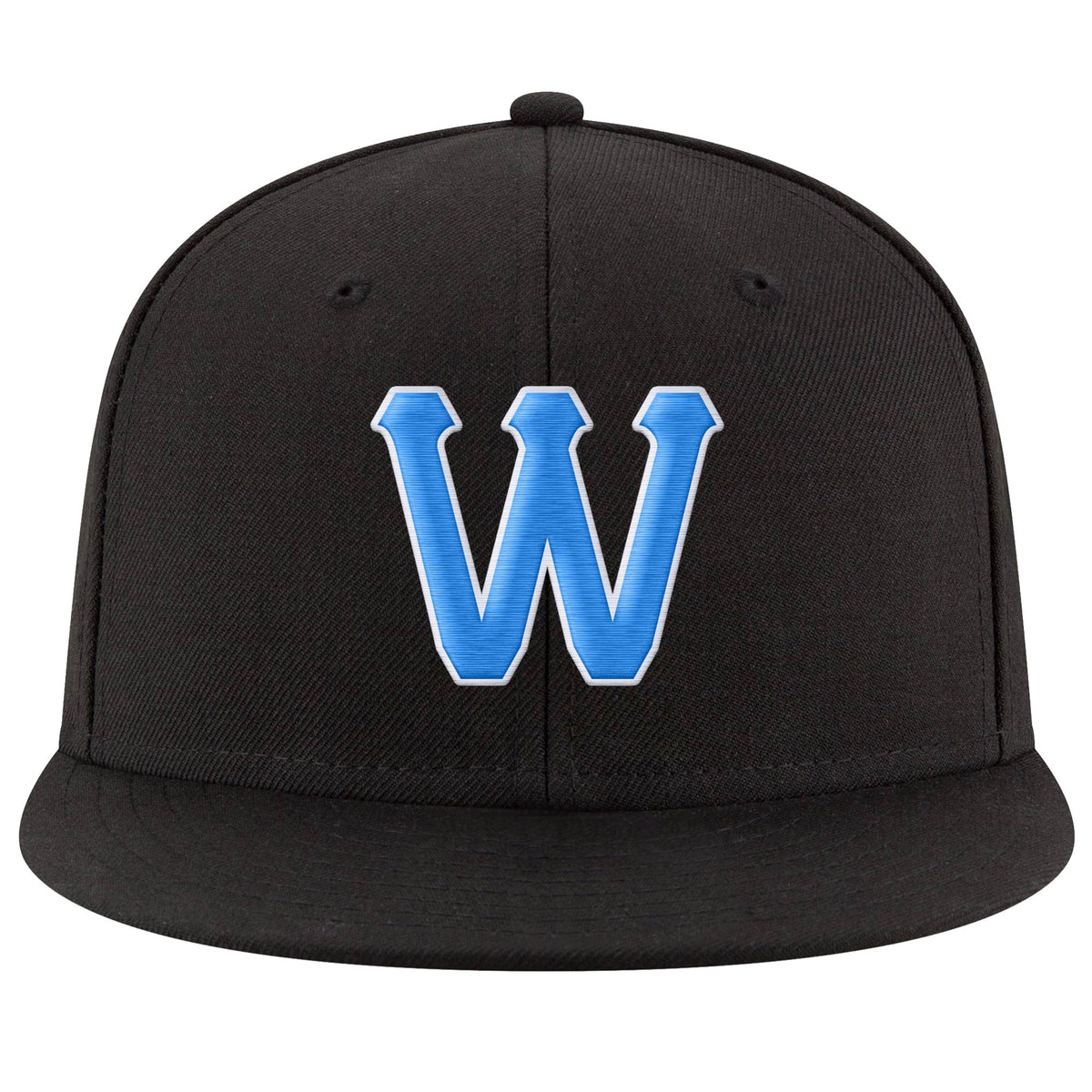 Custom Black Powder Blue-White Stitched Adjustable Snapback Hat photo 2