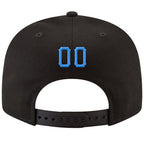 Custom Black Powder Blue-White Stitched Adjustable Snapback Hat photo 3