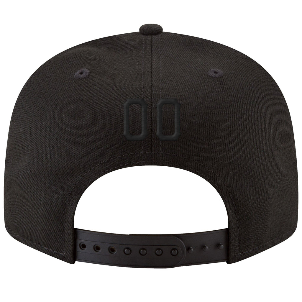 Custom Black Black-Powder Blue Stitched Adjustable Snapback Hat photo 3