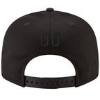 Custom Black Black-Powder Blue Stitched Adjustable Snapback Hat photo 3