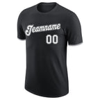 Custom Black White-Gray Performance T-Shirt photo 4