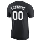 Custom Black White-Gray Performance T-Shirt photo 5