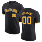 Custom Black Gold-White Performance T-Shirt