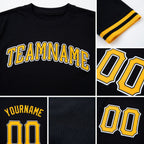 Custom Black Gold-White Performance T-Shirt detail